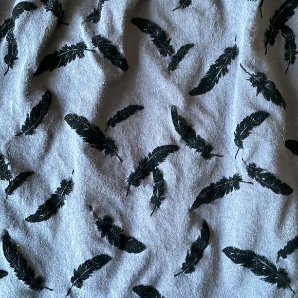 American Eagle Dress black fleece leaf on dark grey open back Sz S - Picture 6 of 6